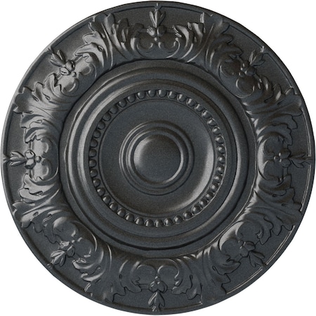 Ekena Millwork Biddix Ceiling Medallion (Fits Canopies up to 7 1/2"), Hand-Painted Pewter, 20 7/8"OD x 1 1/4"P CM20BXPES